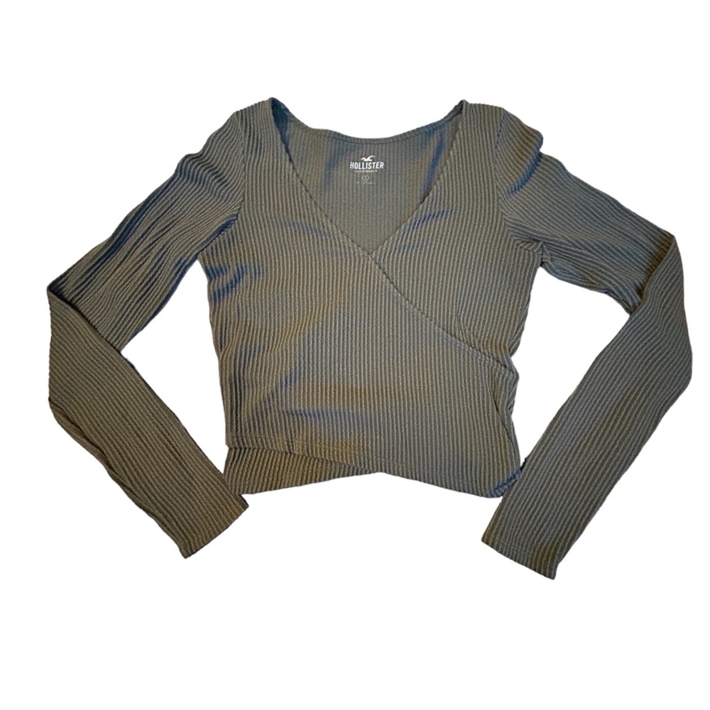 Hollister Green Crossover Long Sleeve Top